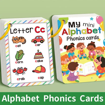 26 Letters English Alphabet Cards 156 Words with Pictures Children'S Flashcards Colorful Design A-Z Cards Phonics Words Cards