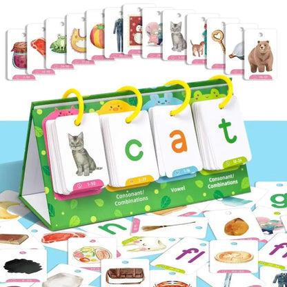 129 Pcs Picture Recognition Visual Word Game Text Recognition Phonics Learning Educational Flash Cards Colorful Smooth Surface